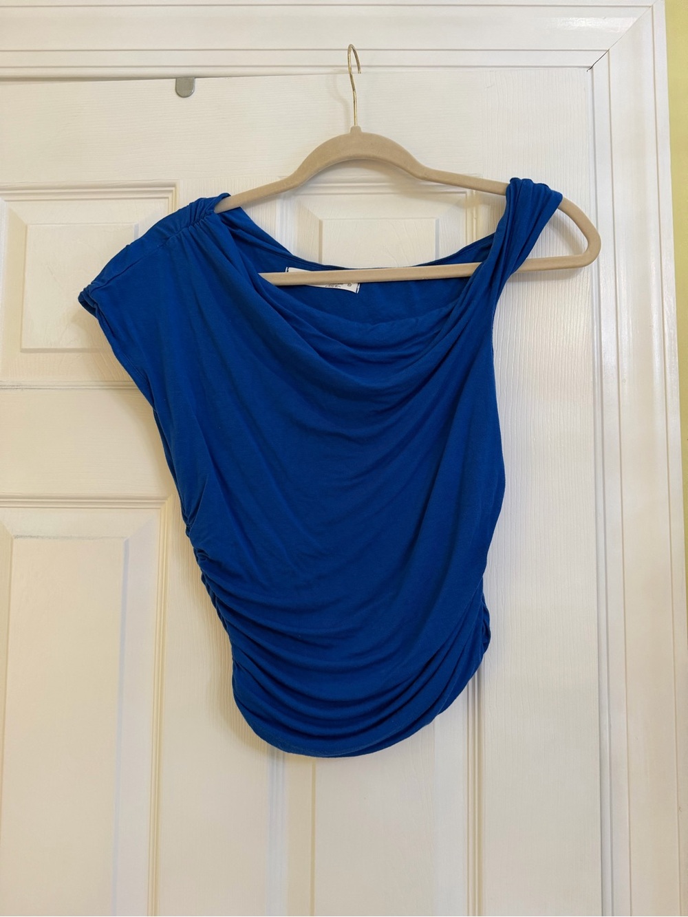 Women’s Draped One-Shoulder Top - Royal Blue M
